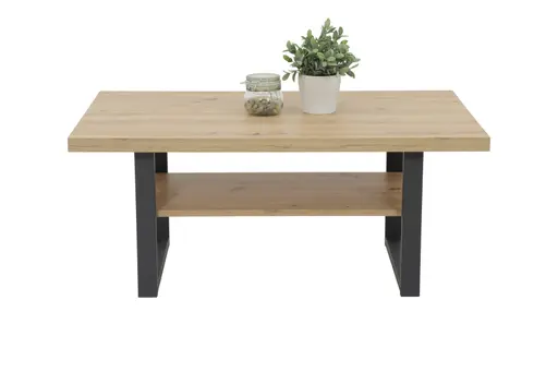 Couchtisch - LB ca. 105x69 cm, Artisan Eiche Nachbildung, Schwarz