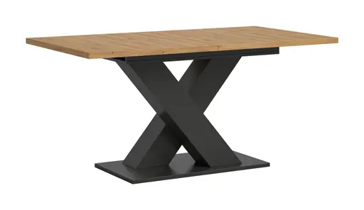 Esstisch - ausziehbar, LB ca. 150x90 cm, Artisan Eiche Nachbildung, Grau