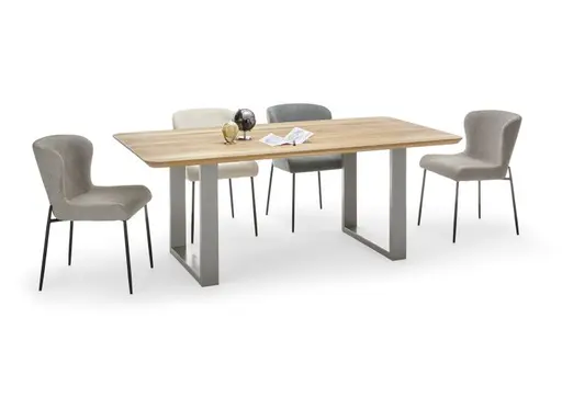 Esstisch - LB ca. 180x90 cm, Kernbuche massiv, geölt, Schweizer Kante, Natur