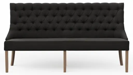 Polsterbank Litchfield - B. ca. 200cm, Stoff, Schwarzgrau