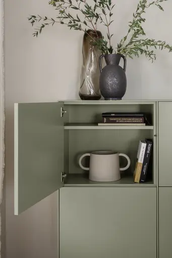 Highboard Casello - BHT ca. 120x127x37 cm, Lack Matt, Olivgrün