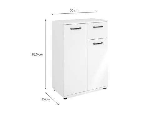 Kommode- B ca. 60 cm, Weiß, Hochglanz