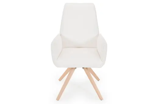 Armlehnstuhl - drehbar, Stoff, Weiß