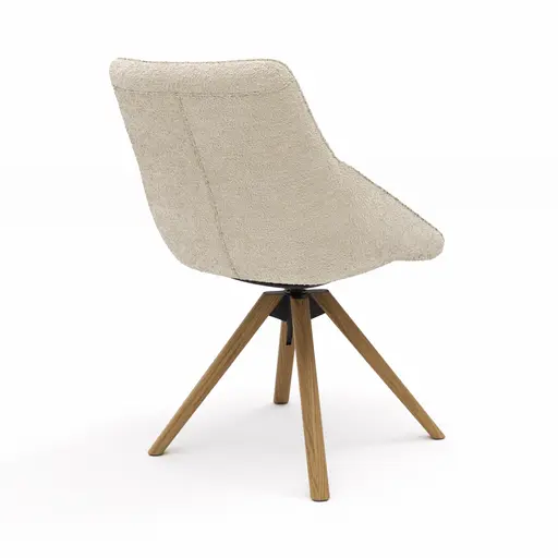 Stuhl Maluhia - mit niedriger Armlehne, drehbar, Stoff, Beige