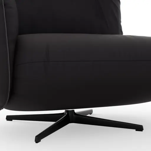 Loungesessel Lovere - Leder, Schwarz, Armlehne links