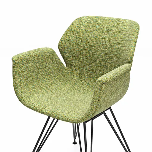 Armlehnstuhl Tooon - Stoff Lindgrün, Gestell Metall, Schwarz