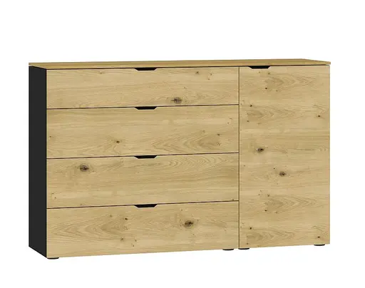 Kommode JOIN IT- Eiche Dekor, Schwarz