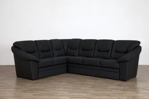 Ecksofa - 3-Sitzer, Ecke rechts in Kunstleder Dunkelgrau