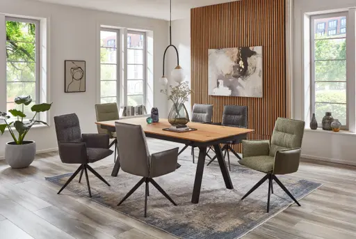 Esstisch - ausziehbar, LB ca. 180(280)x100 cm, Eiche furniert