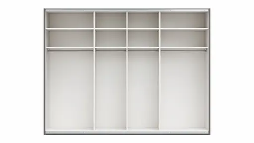 Schwebetürenschrank Viana - B ca. 301 cm, Lack, Steingrau