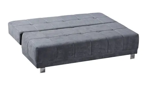 Querschläfer - Schlaffunktion mit Bettkasten, Stoff, Dunkelgrau