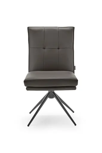 Stuhl MARCELLA - drehbar, Leder, Dunkelbraun