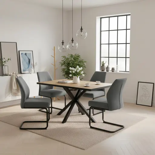 Freischwinger - Stoff, Vintage Anthrazit