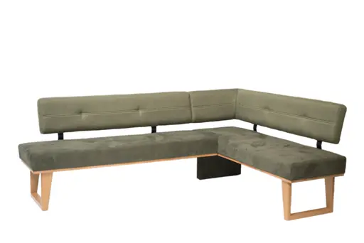 Eckbank - LB ca. 224x167 cm, Stoff, Schlammgrün