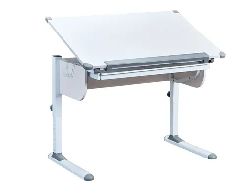 Schreibtisch - höhenverstellbar, LB ca. 110x68 cm, Weiß