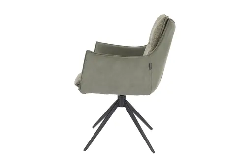 Armlehnstuhl MANDY - drehbar, Stoff, Grün