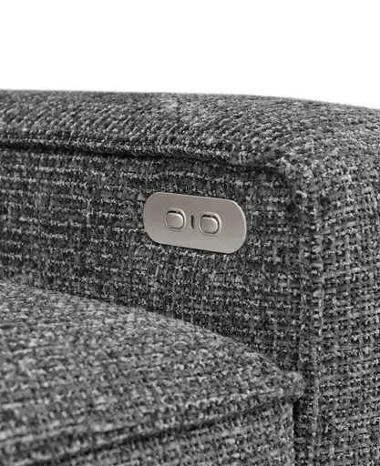 Ecksofa - Longchair links mit 2-Sitzer, Sitzvorzug motorisch, Stoff, Anthrazit