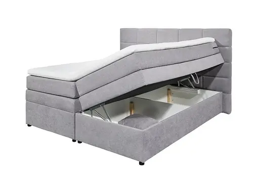 Boxspringbett- Liegefläche ca. 180x200 cm, Stoff Grau