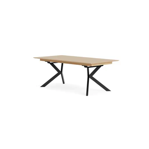 Esstisch Vavona - LB ca. 220x100 cm, beidseitig ausziehbar, Asteiche massiv, Bianco