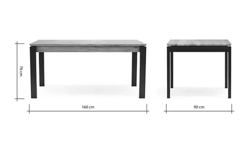 Esstisch Farmingdale - ausziehbar, LB ca. 160x90 cm, Eiche massiv, natur geölt