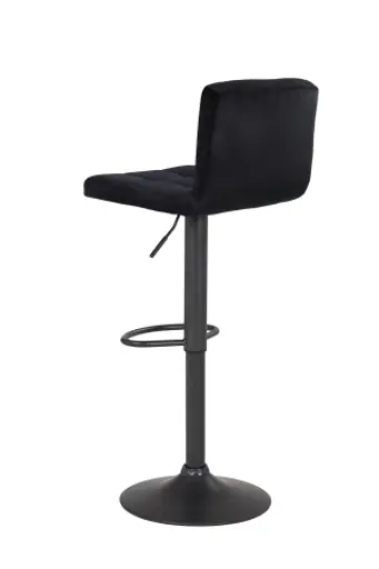 Barhocker - höhenverstellbar, Stoff, Schwarz