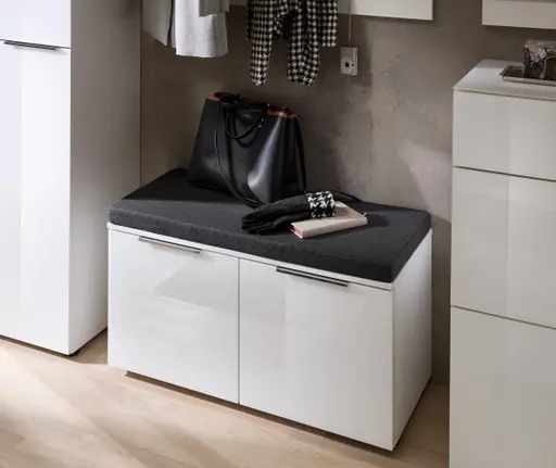 Garderobe - inkl. Sitzkissen, Weiß