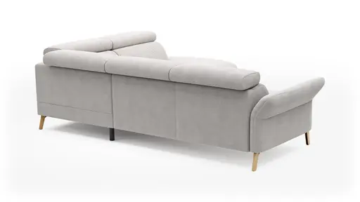 Sofa Maryville - 2,5-Sitzer mit Eckelement und Abschlussteil medium rechts, inkl. Kopfteil verstellbar, Stoff, Beige
