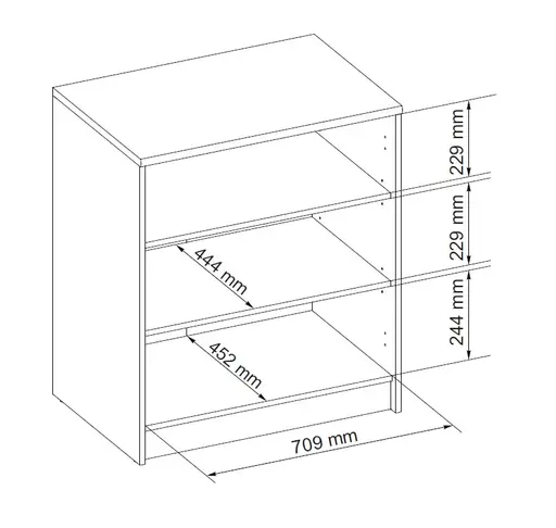 Kommode - B ca. 74 cm, Artisan Eiche Nachbildung, Kaschmir