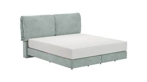 Boxspringbett Alpin - Liegefläche ca. 180x200 cm, Stoff, Graugrün