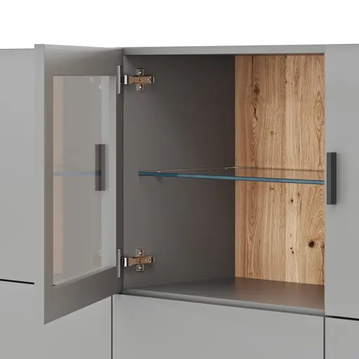 Highboard Palos - Lack, Hellgrau