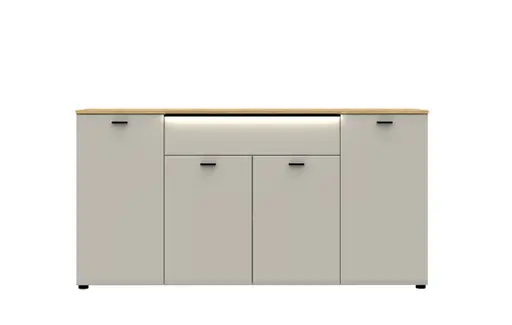 Sideboard - mit Beleuchtung, B ca. 174 cm, Kaschmir, Gustavson Oak Nachbildung