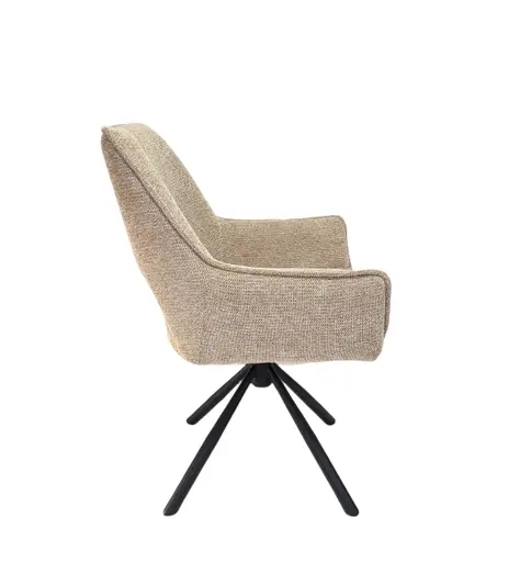 Armlehnstuhl MARESA - drehbar, Stoff, Braun