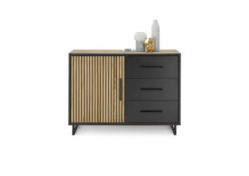 Kommode- Eiche Dekor, Schwarz