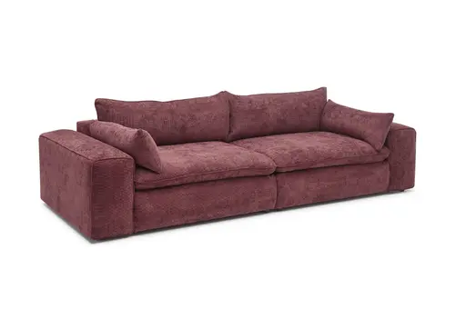 Sofa - 3-Sitzer, Stoff, Bordeaux
