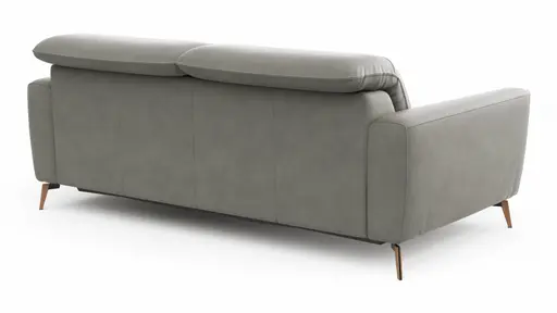 Sofa Tulsa KV - 3-Sitzer, inkl. Sitzvorzug (motorisch) und Kopfteilverstellung, Leder, Graubeige