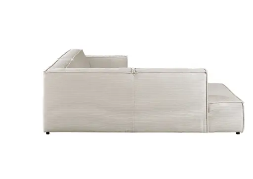 Ecksofa - 1,5-Sitzer mit Ecke rechts, Cord, Weiß