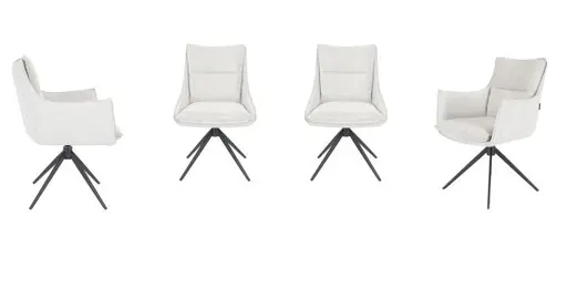 Stuhl MANDY - drehbar, Stoff, Silbergrau