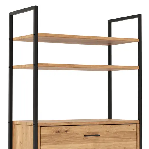 Regal Farmingdale - mit Klappe, Eiche massiv, natur geölt