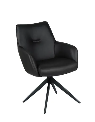 Armlehnstuhl MANON - drehbar, Stoff, Schwarz