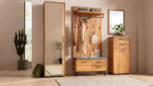 Garderobenschrank Savannah - Wildeiche massiv, natur geölt