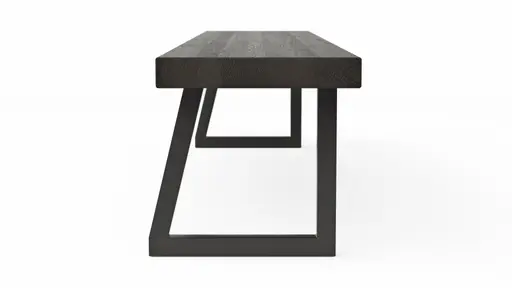 Holzbank Clifton - Breite ca. 220cm, Zerreiche massiv, smoked