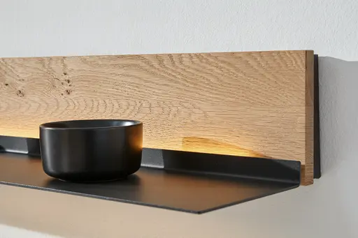 Wohnwand Tucson - inkl. Beleuchtung, Lack, Anthrazit