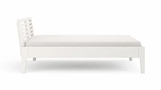 Bettgestell 1660 - Liegefläche ca. 140x200 cm, Kiefer massiv, Weiß