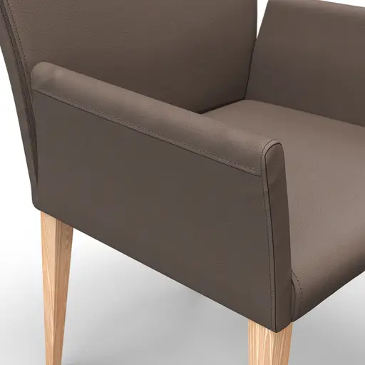 Armlehnstuhl Floriana - Leder, Espresso