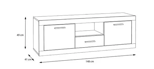 TV-Board FIBI- Eiche Dekor, Weiß