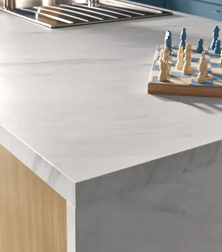 Inselküche 51.230 13 525, Stahlblau matt