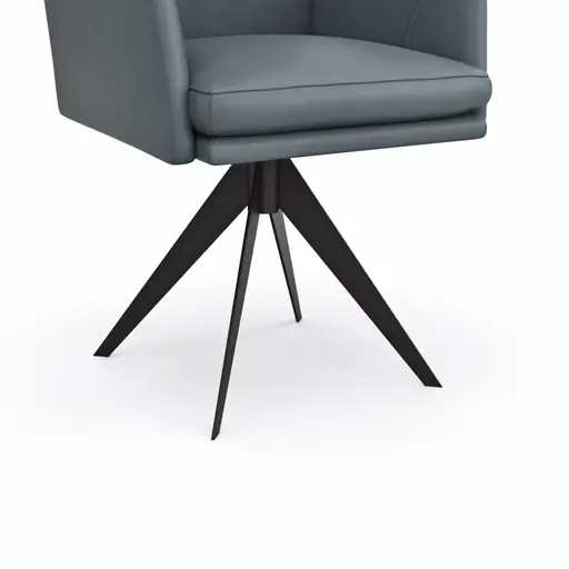 Armlehnstuhl Valloni, Leder, Hellblau