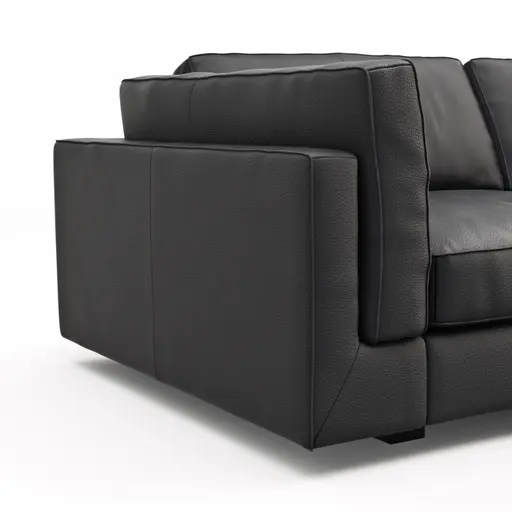 Sofa Aprino 3 - 3,5-Sitzer XL, Dickleder, schwarz, Armlehne Kissen