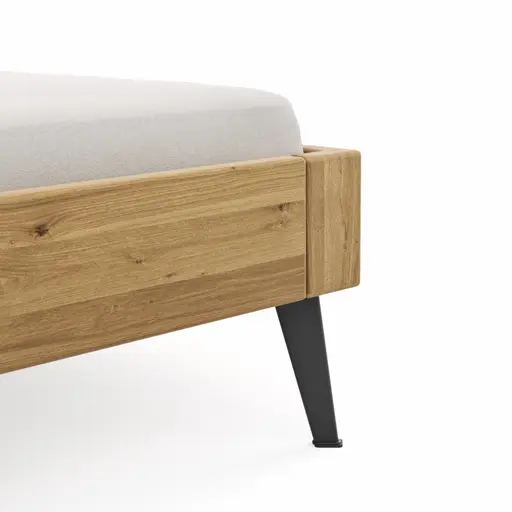 Bettgestell 1660 - Liegefläche ca. 160x200 cm, Wildeiche massiv, geölt