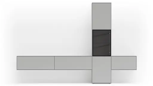 Wohnwand Medio - Lack, Weiß